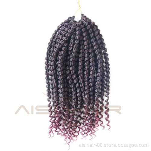 Aisi Hair 12 Inch Marley Braids Ombre Crochet Braids Synthetic Braiding Hairpieces Twists Curly Crochet Hair Extensions